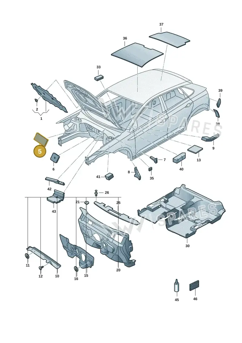 5G0805696F — Volkswagen Taigo (2021-2024) diagram 2f0863200, position 5