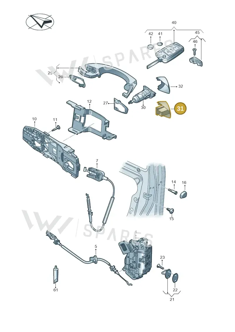 5G0839167DGRU — Volkswagen T-Roc BlueMotion (2017-2024) diagram 837837000, position 31