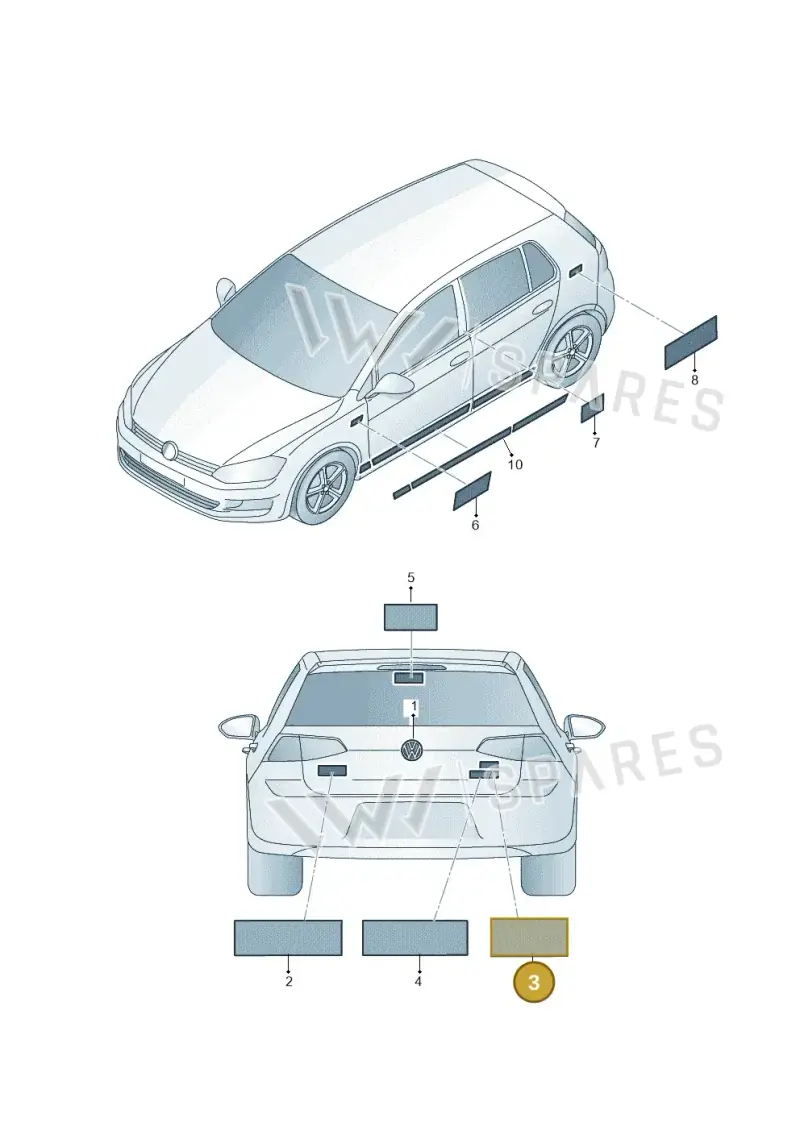 5G0853675AE2ZZ — Volkswagen Golf 1.4 BlueMotion (2012-2017) diagram 746853500, position 3