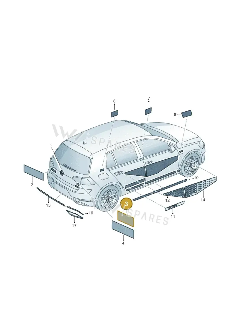 5G0853675AE2ZZ — Volkswagen Golf (2016-2020) diagram 827853800, position 3