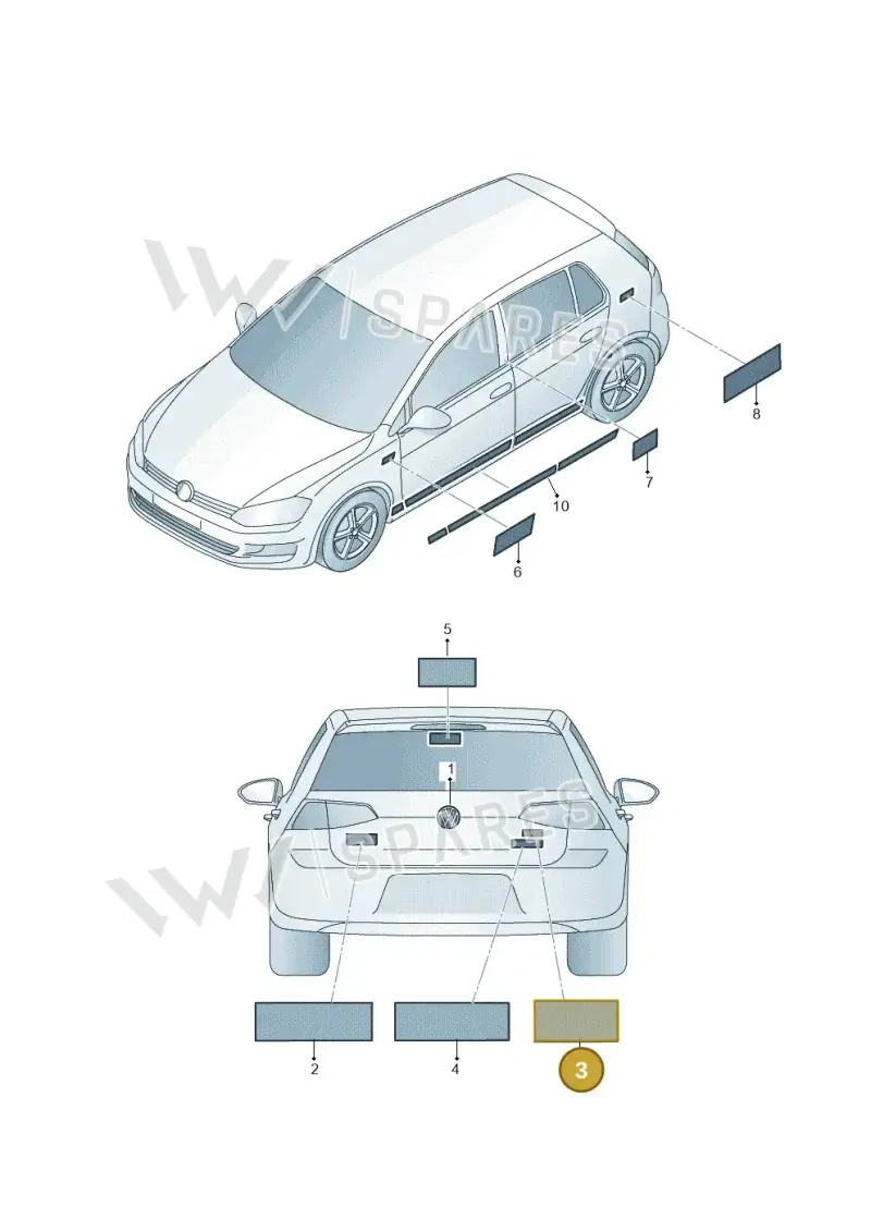 5G0853675AT2ZZ — Volkswagen Golf 1.4 BlueMotion (2012-2017) diagram 746853500, position 3