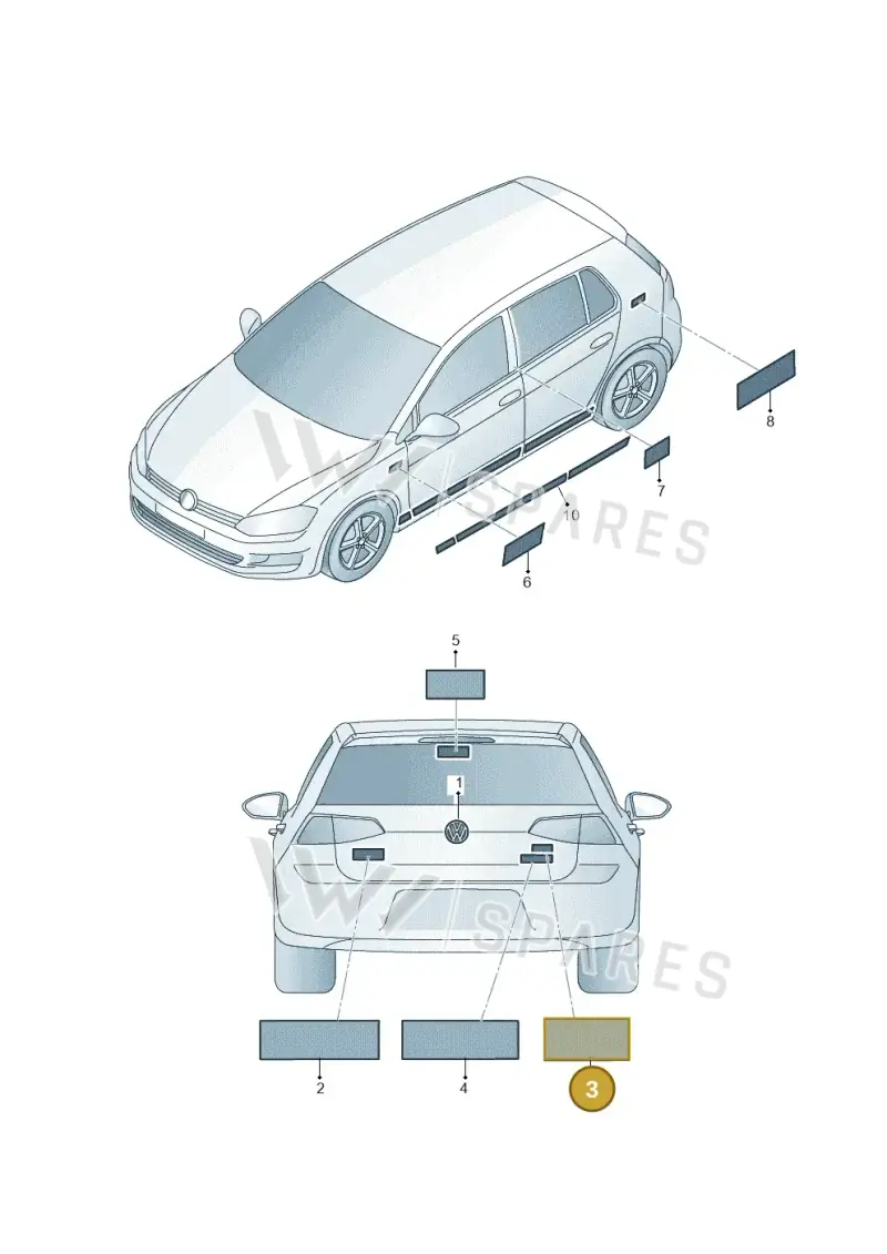 5G0853675D2ZZ — Volkswagen Golf 1.4 BlueMotion (2012-2017) diagram 746853500, position 3