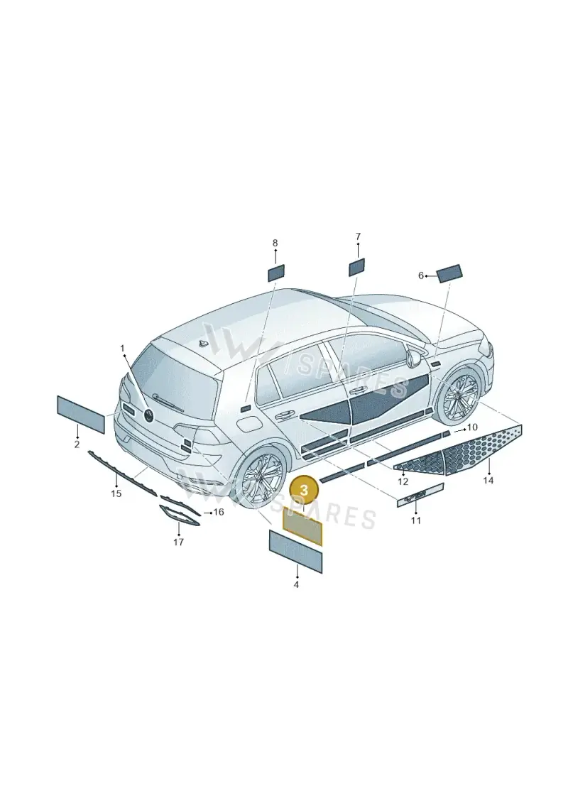 5G0853675G2ZZ — Volkswagen Golf 2.0 (2016-2020) diagram 827853800, position 3