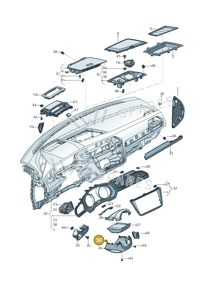 5G0857515 — Volkswagen Tiguan 2.0 4Motion (2017-2024) diagram 833857100, position 30