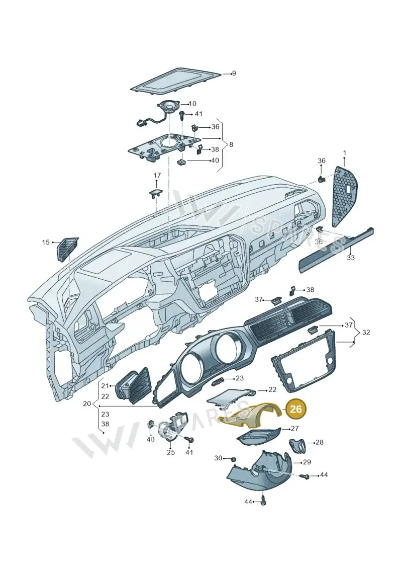 5G0858560A82V — Volkswagen Tiguan 2.0 4Motion (2016-2022) diagram 810857010, position 26