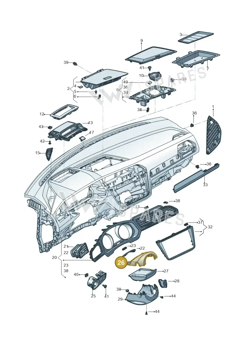 5G0858560A82V — Volkswagen Tiguan 2.0 4Motion (2017-2024) diagram 833857100, position 26