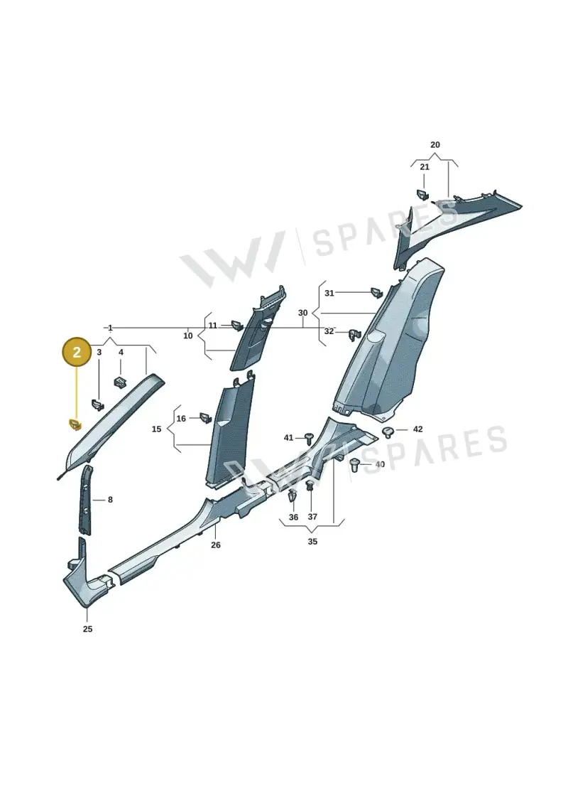 5G0867276A — Volkswagen Tiguan 2.0 (2023-) diagram 57x867700, position 2