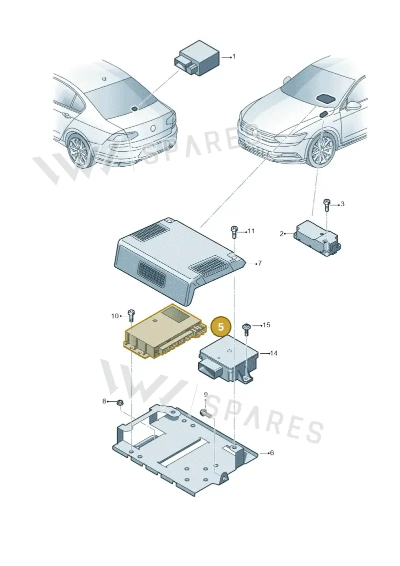 5G0907427D — Volkswagen Passat saloon (2014-2024) diagram 793907000, position 5