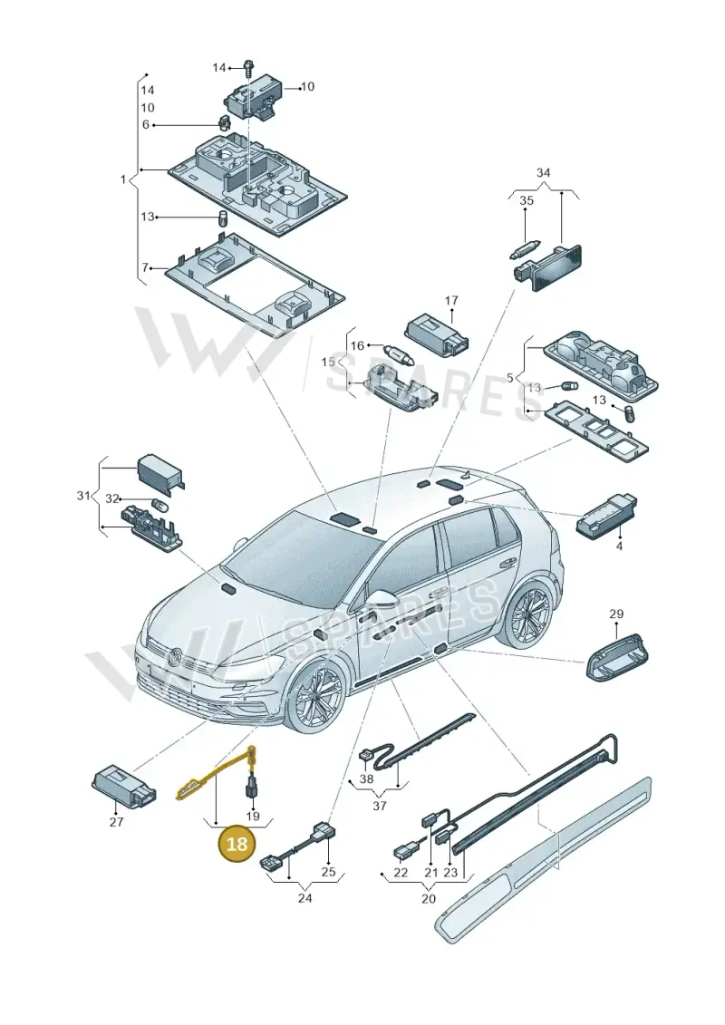 5G0919416A — Volkswagen Golf 2.0 (2016-2020) diagram 827947000, position 18