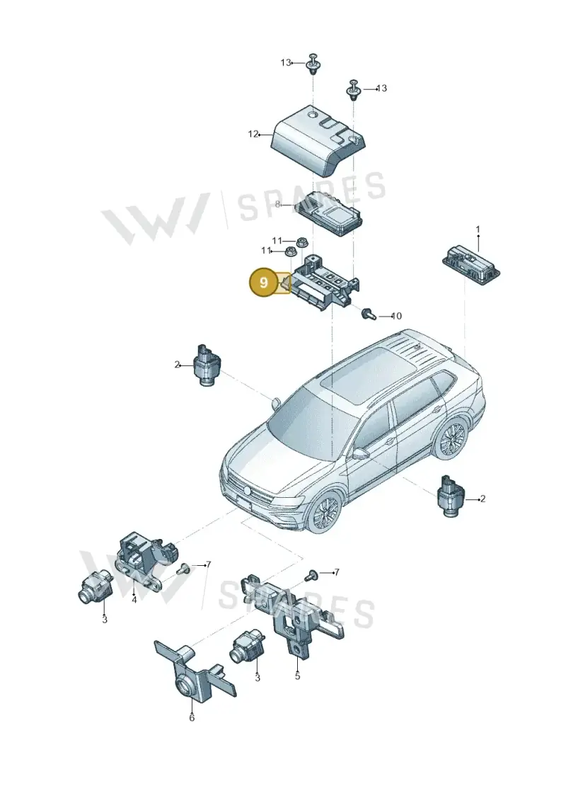 5G0919937 — Volkswagen Tiguan 2.0 4Motion (2017-2024) diagram 833907200, position 9