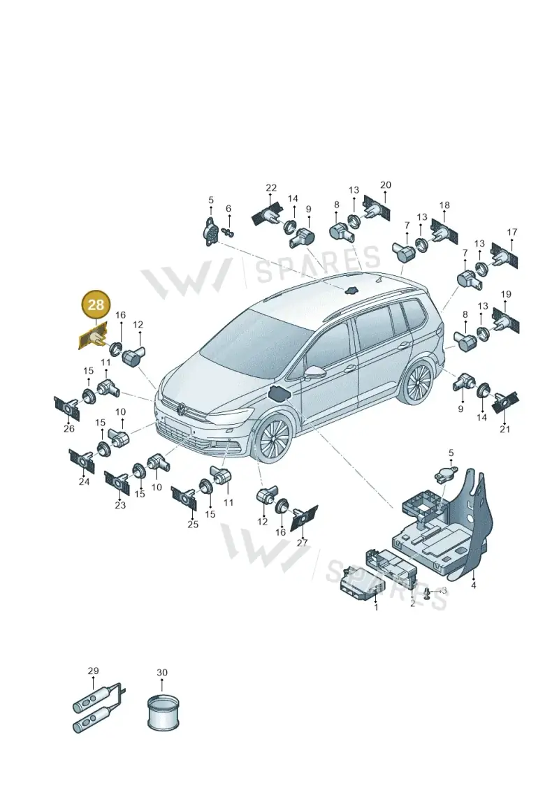 5G0919939 — Volkswagen Touran (2015-2024) diagram 869919000, position 28