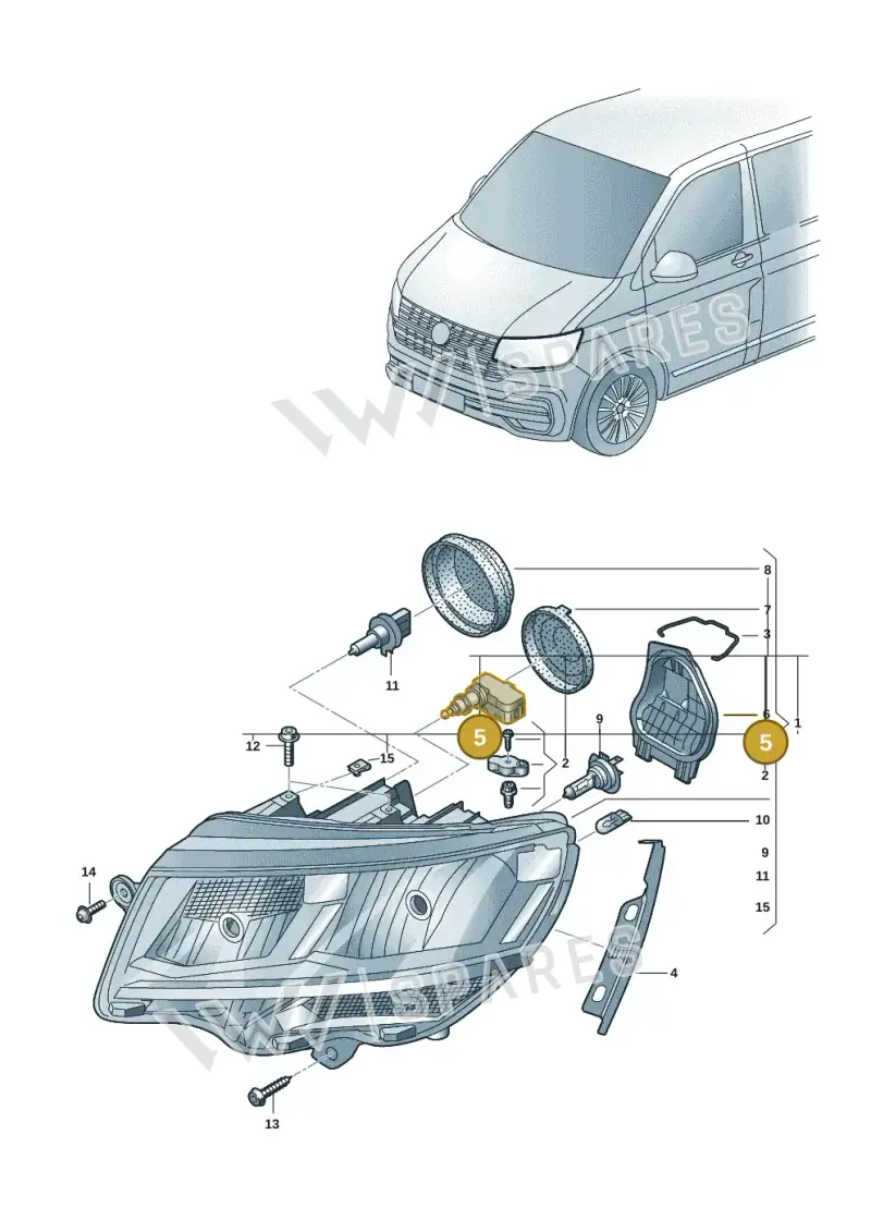 5G0941295 — Volkswagen Transport. multivan (2019-2024) diagram 7em941000, position 5