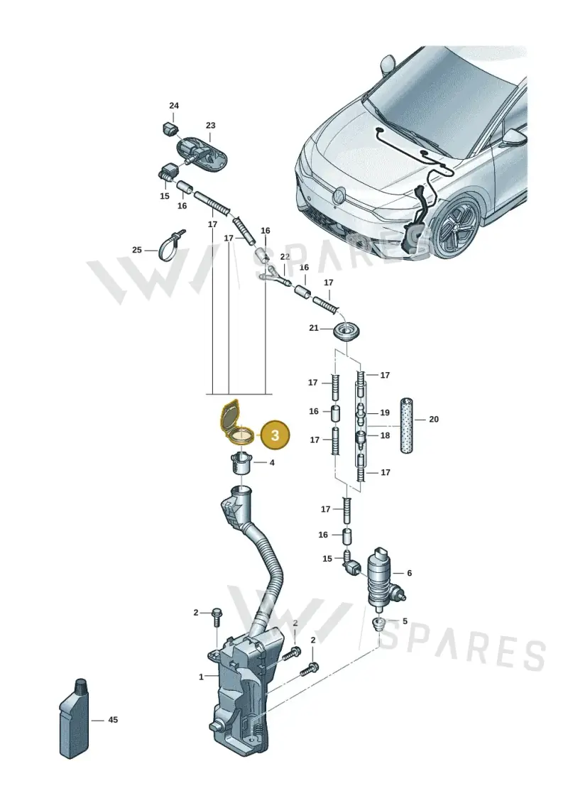 5G0955455 — Volkswagen ID.7 (2023-2025) diagram 14b955100, position 3