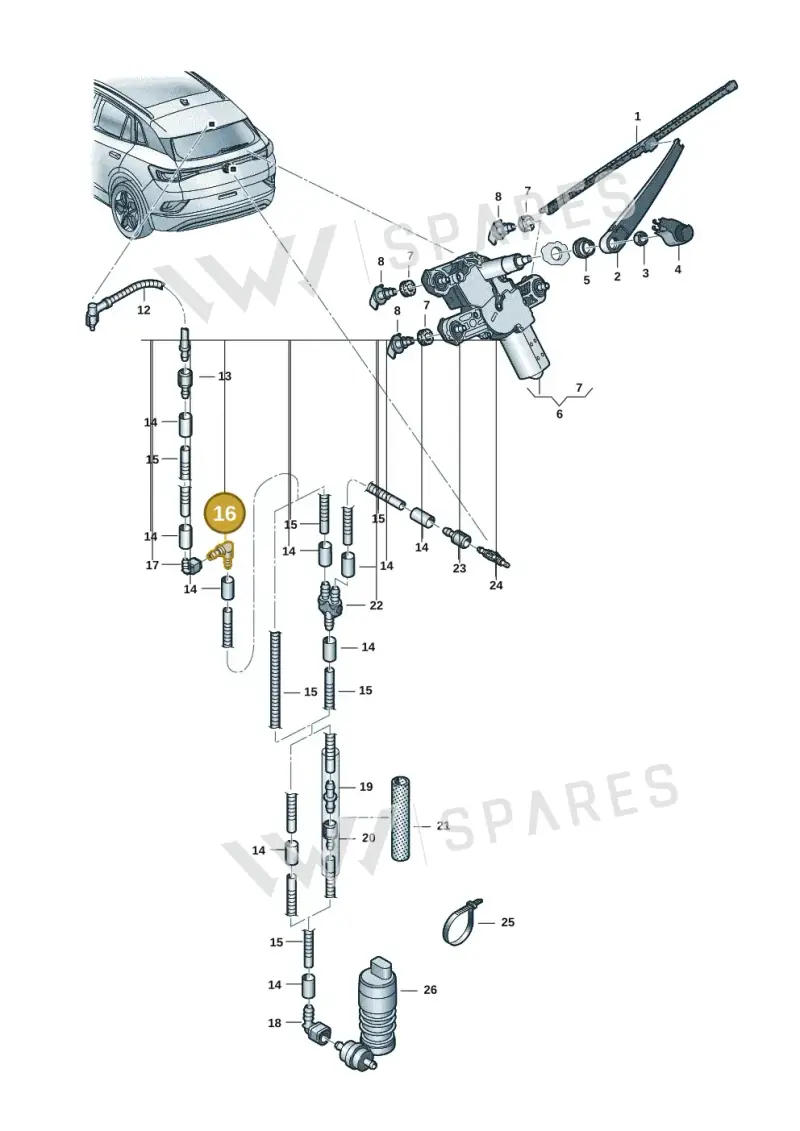 5G0955665 — Volkswagen ID.4 Pro (2020-2023) diagram 11a955020, position 16