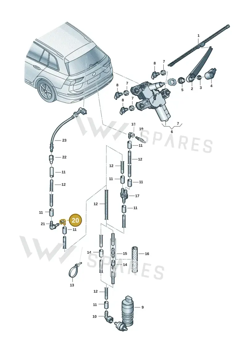 5G0955665 — Volkswagen Golf 2.0 BlueMotion (2019-2024) diagram 5h0955025, position 20