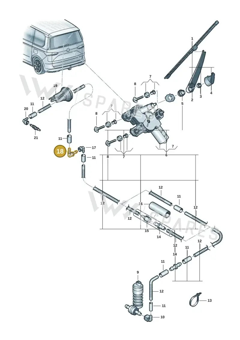 5G0955665 — Volkswagen Multivan (2021-) diagram 7t0955300, position 18