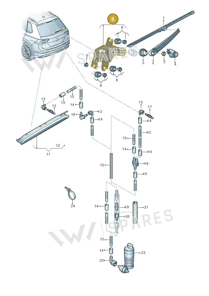 5G0955711C — Volkswagen Tiguan 2.0 4Motion (2017-2024) diagram 884955200, position 6