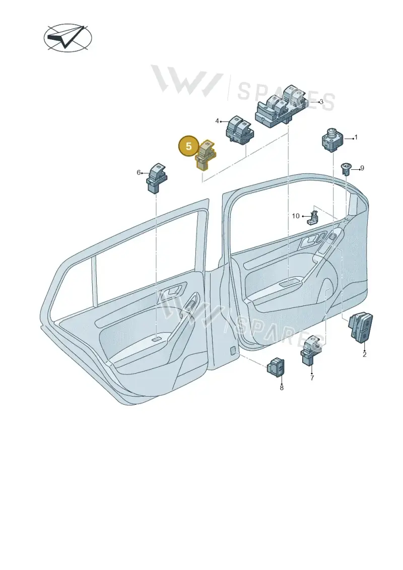 5G0959855MWHS — Volkswagen Golf 1.4 BlueMotion (2014-2017) diagram 746959060, position 5