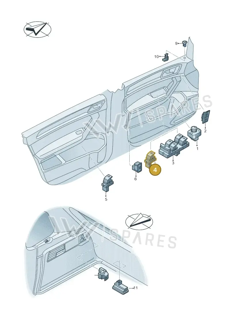 5G0959855MWHS — Volkswagen Touran 2,0 BlueMotion (2015-2024) diagram 869959060, position 4