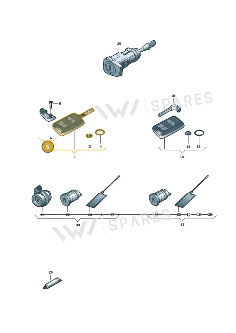 5G0959893P9B9 — Volkswagen Atlas (2016-2023) diagram 3cm837100, position 5
