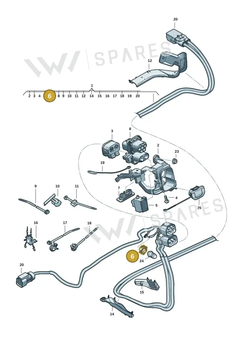 5G0971260 — Volkswagen Passat estate (2023-) diagram 3j0970150, position 6