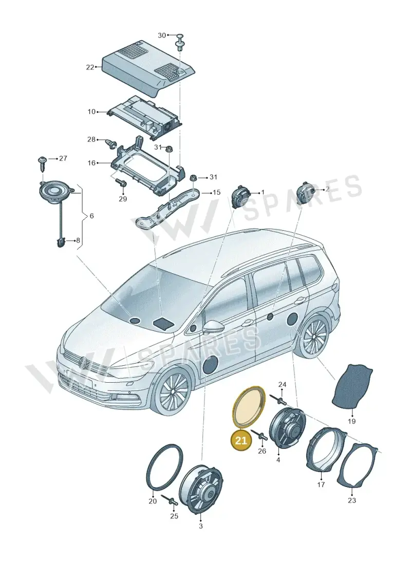 5G0971798 — Volkswagen Touran (2015-2025) diagram 869035350, position 21
