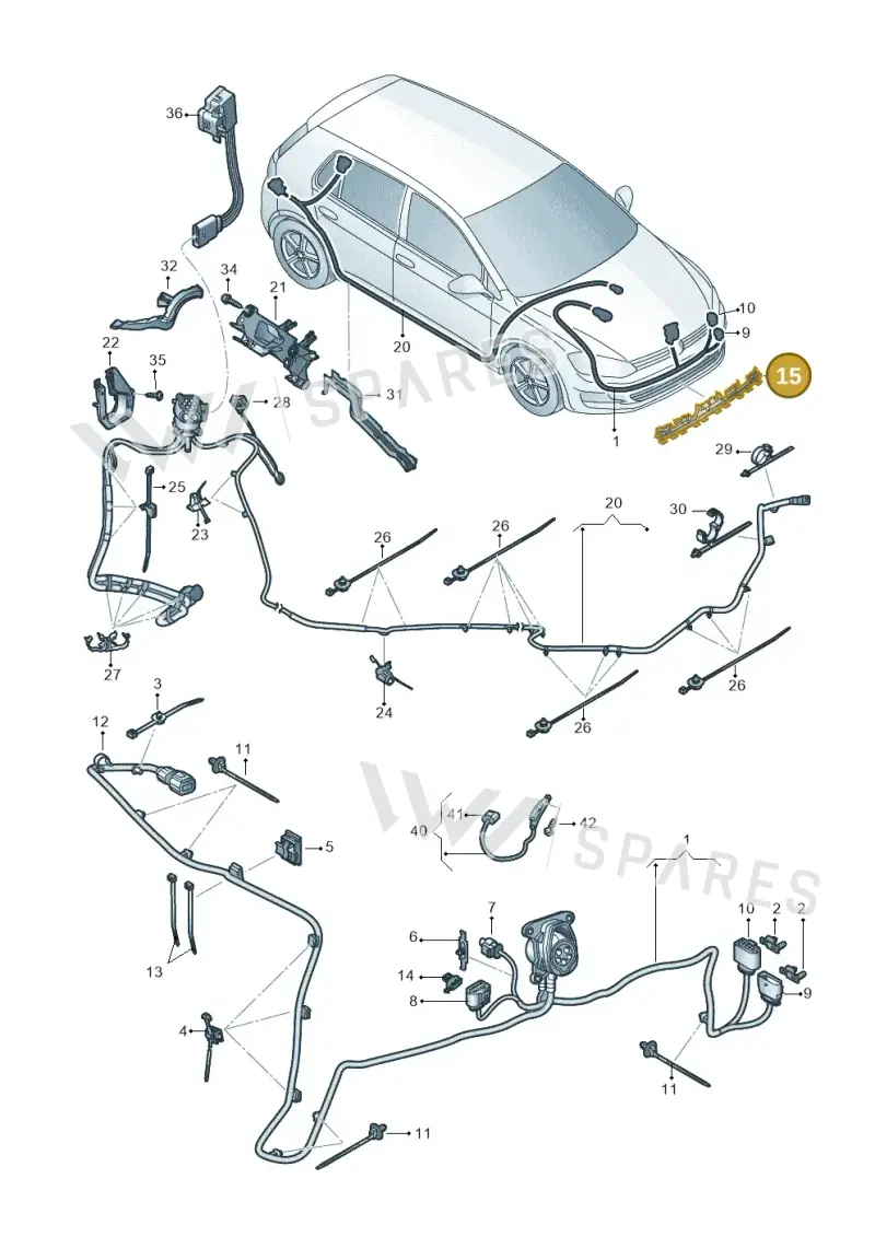 5G0971822A — Volkswagen E-Golf (2014-2021) diagram 774971080, position 15