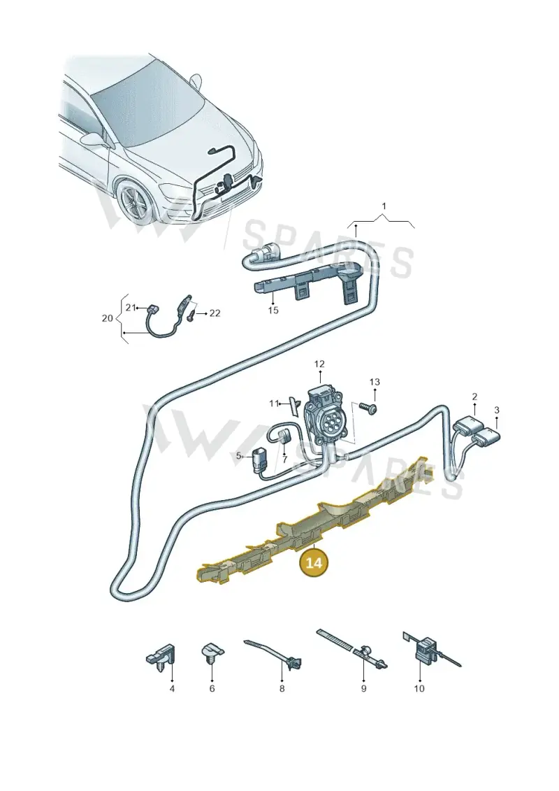 5G0971822A — Volkswagen Golf 2.0 (2016-2020) diagram 746971370, position 14