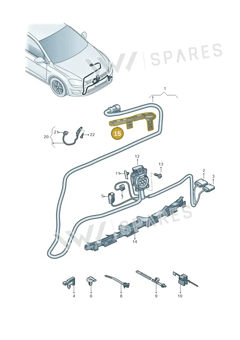 5G0971822 — Volkswagen Golf 2.0 (2016-2020) diagram 746971370, position 15