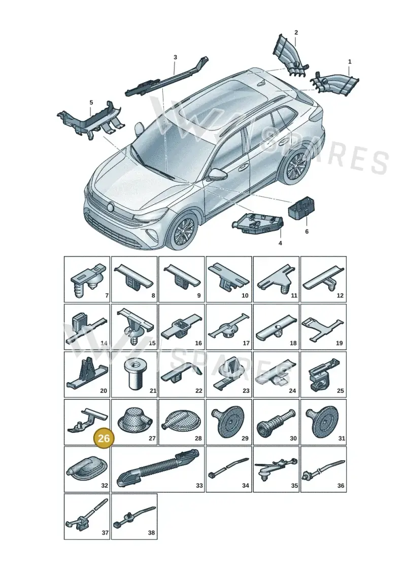 5G0971848 — Volkswagen Tiguan 2.0 (2023-) diagram 57x972001, position 26