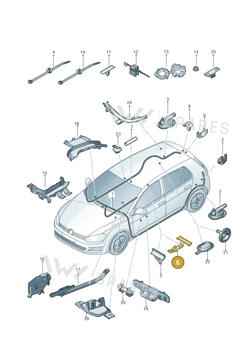 5G0971848 — Volkswagen Golf 2.0 (2016-2020) diagram 746971800, position 6