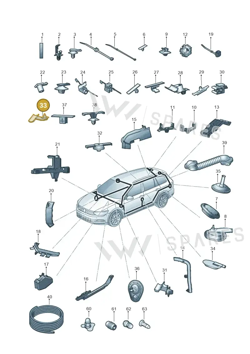 5G0971848 — Volkswagen Passat saloon (2014-2024) diagram 793971920, position 33