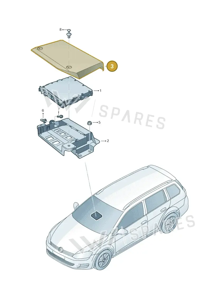 5G0972136 — Volkswagen Golf Estate (2013-2017) diagram 763035700, position 3
