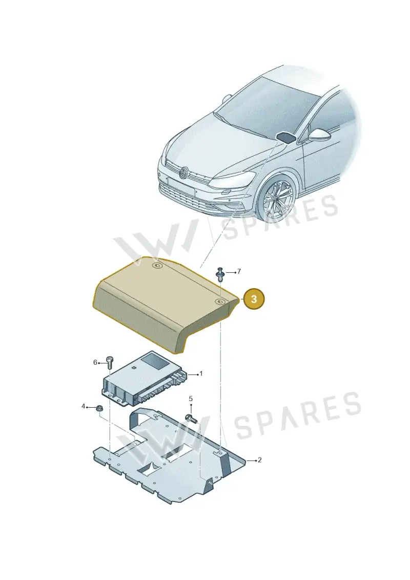 5G0972136 — Volkswagen Golf 2.0 (2016-2020) diagram 827907000, position 3