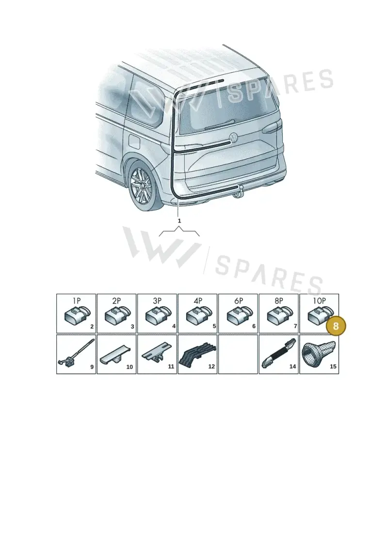 5G0972735A — Volkswagen Multivan (2021-2025) diagram 7t0972810, position 8