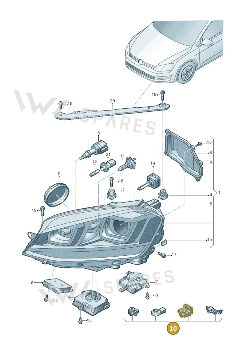 5G0998225A — Volkswagen Golf 1.6 (2015-2019) diagram 746941200, position 10