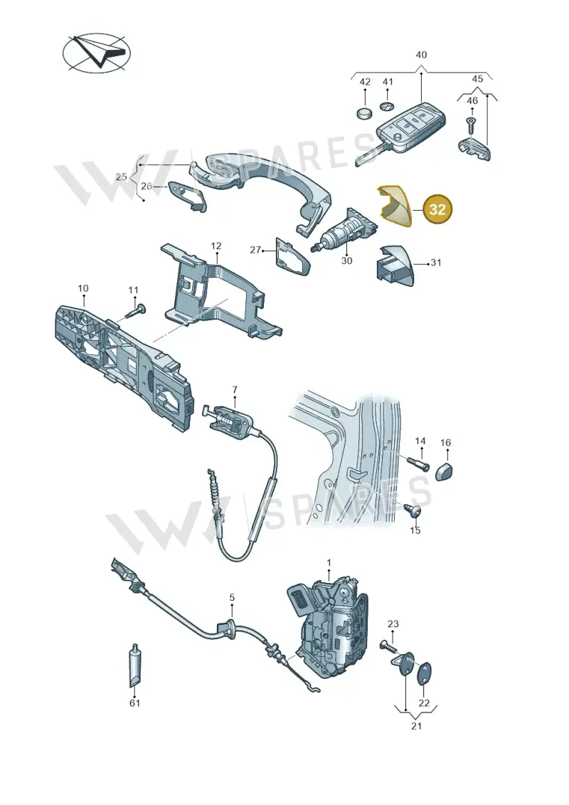 5G1837879DGRU — Volkswagen T-Roc BlueMotion (2017-2024) diagram 837837000, position 32