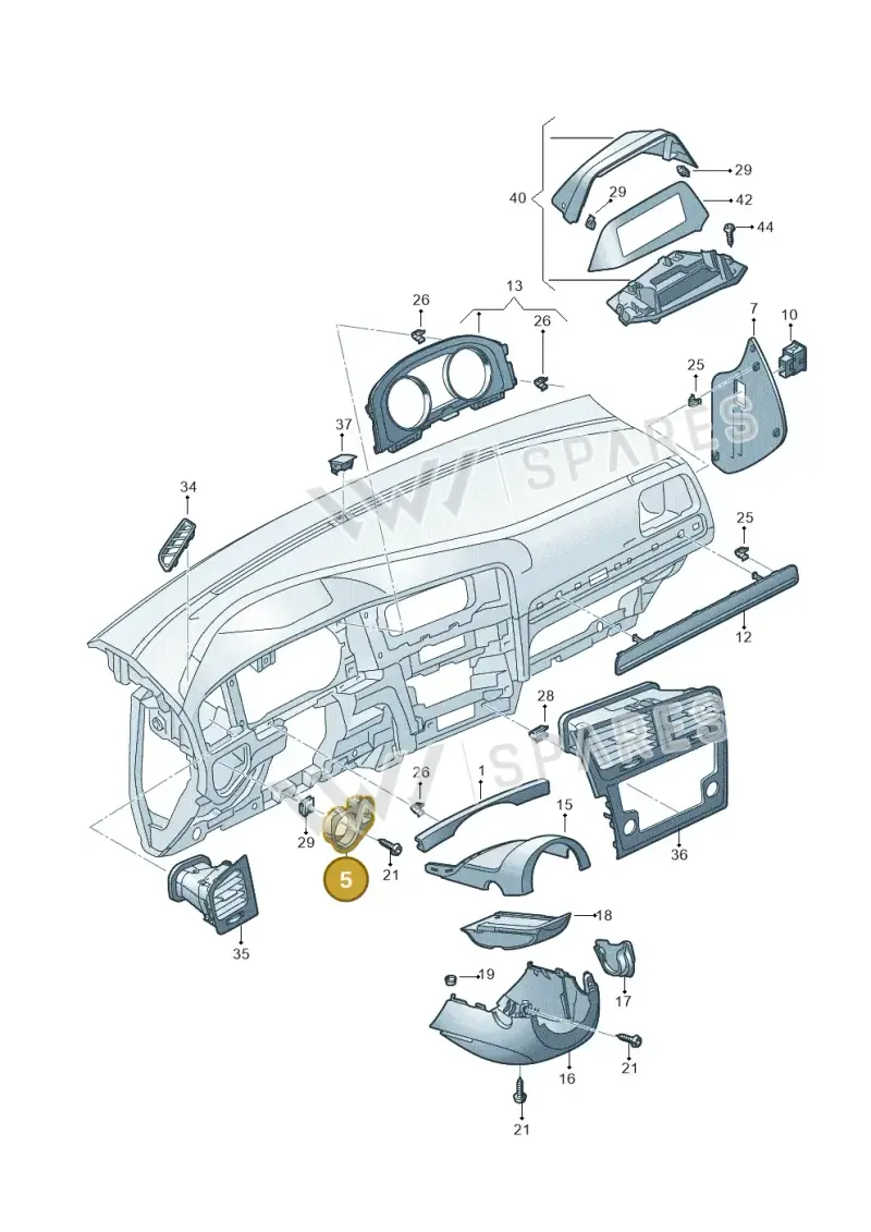 5G1858060BYI2 — Volkswagen Golf (2016-2020) diagram 763857100, position 5