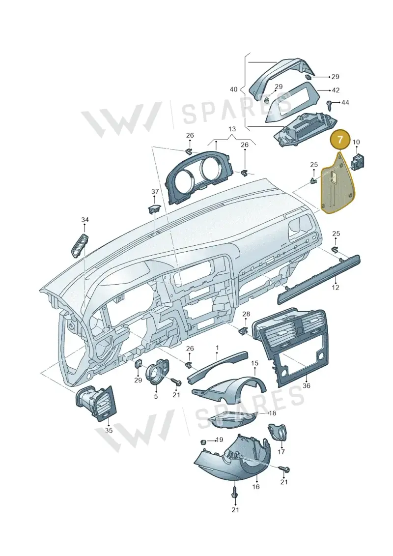 5G1858217A82V — Volkswagen Golf 2.0 (2016-2020) diagram 763857100, position 7