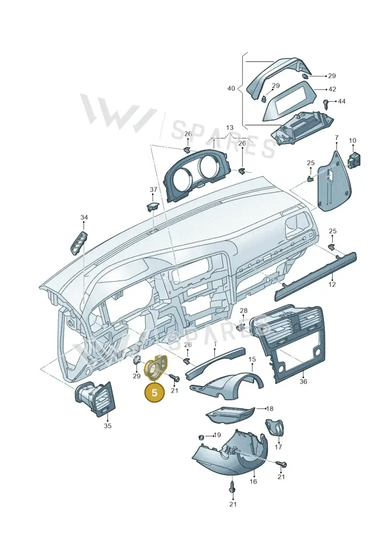 5G1858341D1QB — Volkswagen Golf Estate (2013-2017) diagram 763857100, position 5