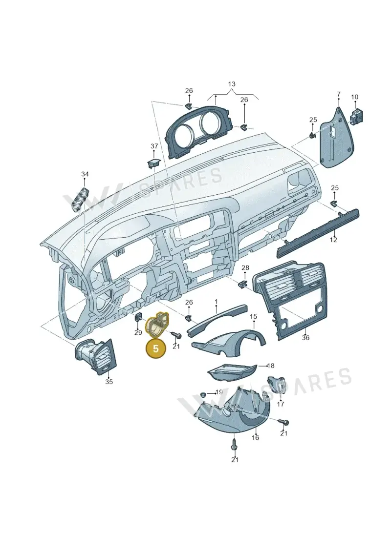 5G1858341D1QB — Volkswagen E-Golf (2014-2021) diagram 746857100, position 5