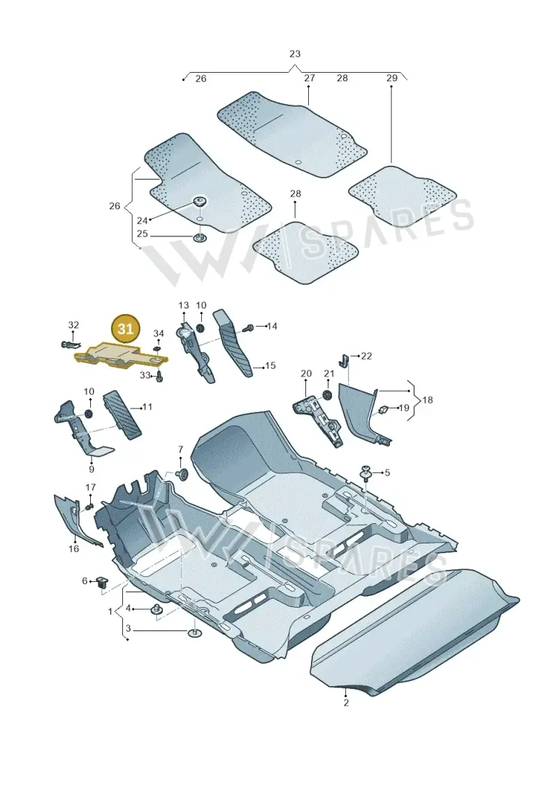 5G1863081C82V — Volkswagen Golf 2.0 (2016-2020) diagram 746863000, position 31