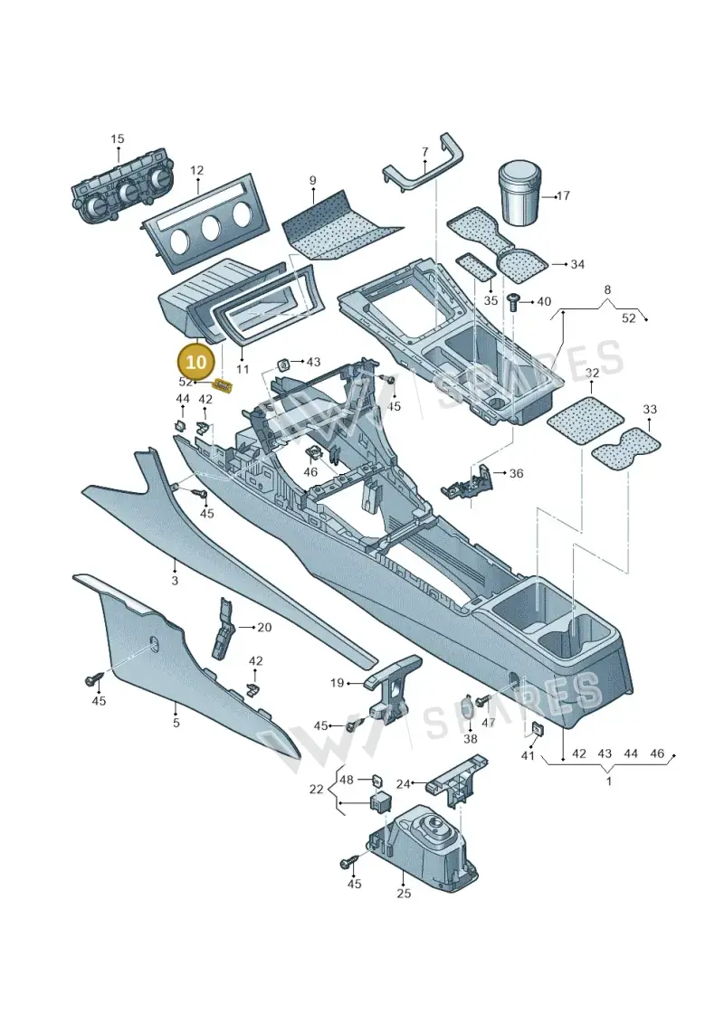 5G1863391J82V — Volkswagen Golf 2.0 (2016-2020) diagram 746863500, position 10
