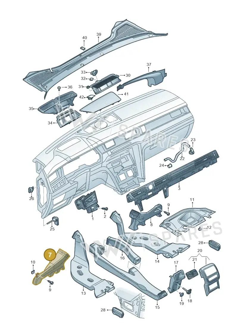 5G2819151 — Volkswagen Arteon (2017-2023) diagram 828819300, position 7