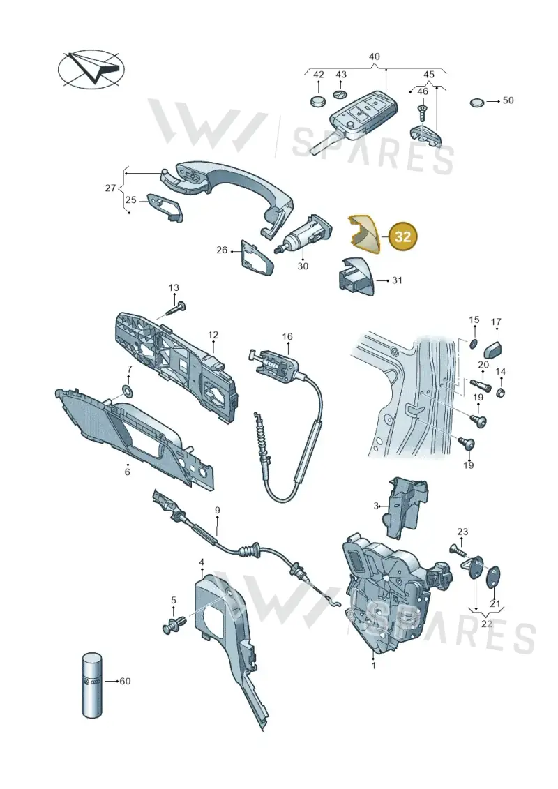 5G2837880DGRU — Volkswagen Golf 2.0 (2016-2020) diagram 746837000, position 32
