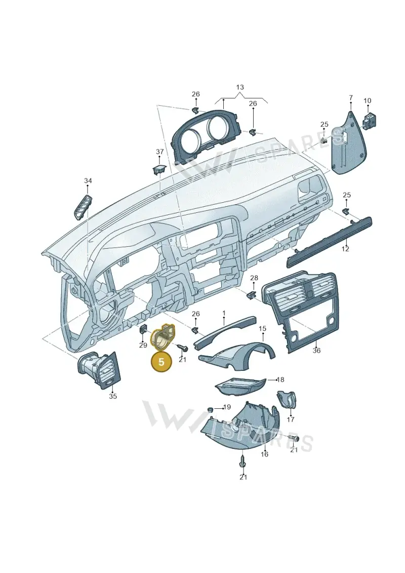 5G2858060CYI2 — Volkswagen Golf 1.4 BlueMotion (2012-2017) diagram 746857100, position 5