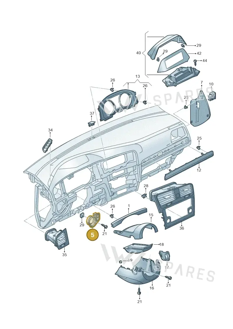 5G2858060CYI2 — Volkswagen Golf 2.0 (2016-2020) diagram 763857100, position 5
