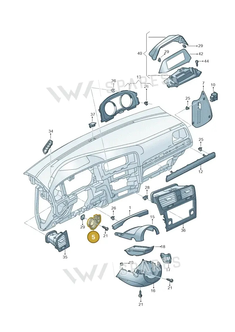 5G2858341E1QB — Volkswagen Golf 2.0 (2016-2020) diagram 763857100, position 5