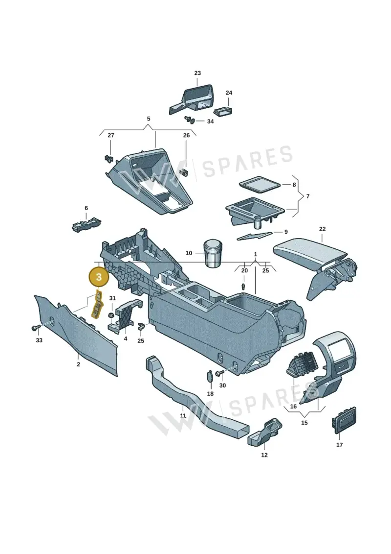 5G2863143E — Volkswagen Caddy Maxi Kombi (2020-2024) diagram 2ka863050, position 3