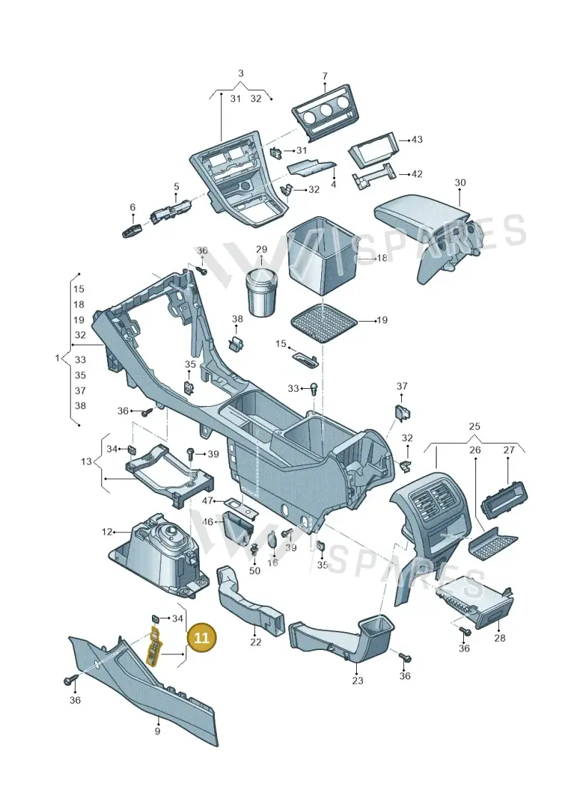 5G2863143E — Volkswagen Touran 2,0 BlueMotion (2015-2024) diagram 869863500, position 11